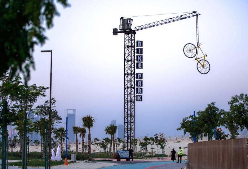 Abu Dhabi, United Arab Emirates, November 8, 2020.   The new Hudayriyat Leisure and Entertainment District at Hudayriyat Island.  The Bike Park area.Victor Besa/The NationalSection:  NAReporter:  Haneen Dajani