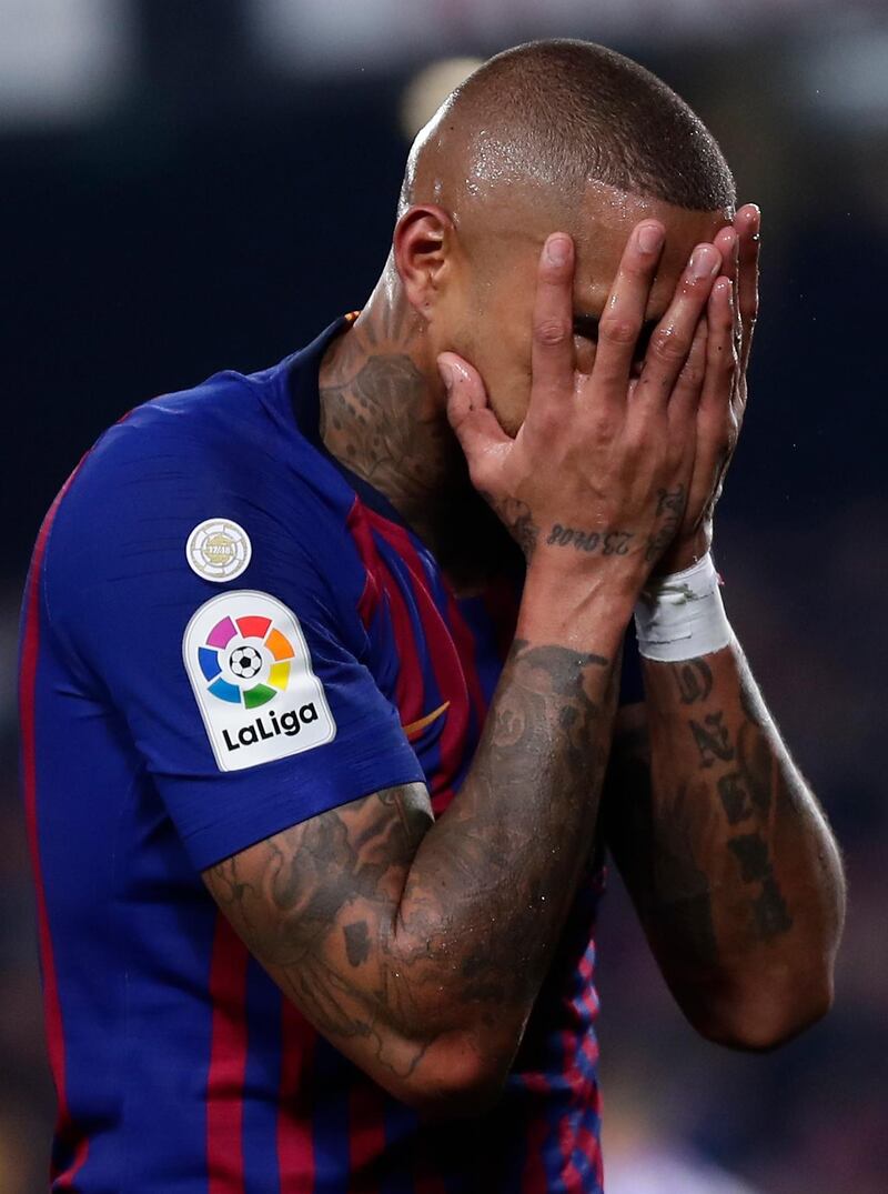 Barcelona's Kevin-Prince Boateng reacts. AP Photo