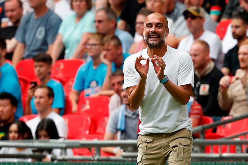 West Ham United 1 Manchester City 4, Saturday, 3.30pm. Pep Guardiola, pictured, will look to his side to begin their hat-trick bid in style in London and the champions should be too strong for their opponents. AFP