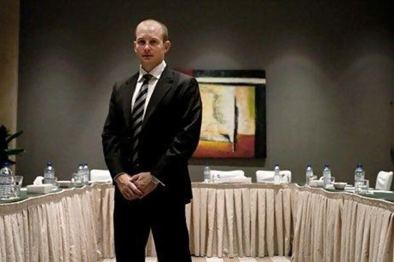 July 27, 2011, Abu Dhabi, UAE:

Craig Holding hosted an Acuma seminar at the Holiday Inn today. Mr. Holding, an Australian who was born in the gulf, is the Associate Director of Acuma Wealth holding.

Lee Hoagland/The National