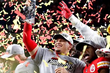 epa08531798 (FILE) - Kansas City Chiefs quarterback Patrick Mahomes hoists the Vince Lombardi Trophy after defeating the San Francisco 49ers to win the National Football League Super Bowl LIV at Hard Rock Stadium in Miami Gardens, Florida, USA, 02 February 2020 (re-issued on 07 July 2020). Patrick Mahomes has signed a 10-year contract extension with the Kansas City Chiefs worth a record 503 million US dollar (445 million euro), US media reports stated on late 06 July 2020. EPA/JOHN G. MABANGLO *** Local Caption *** 55845470