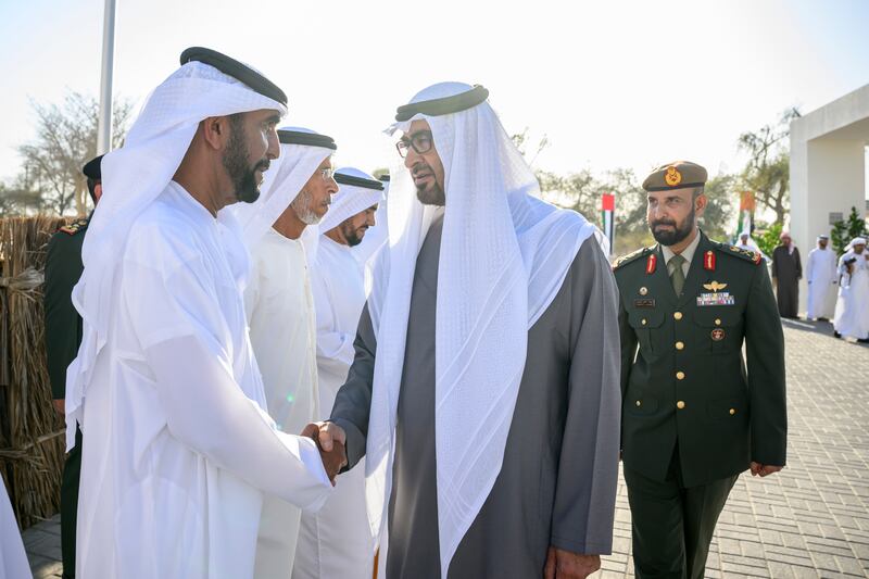 The President with Staff Maj Gen Juma Al Bowardi, Commander of the UAE Armed Forces Land Forces