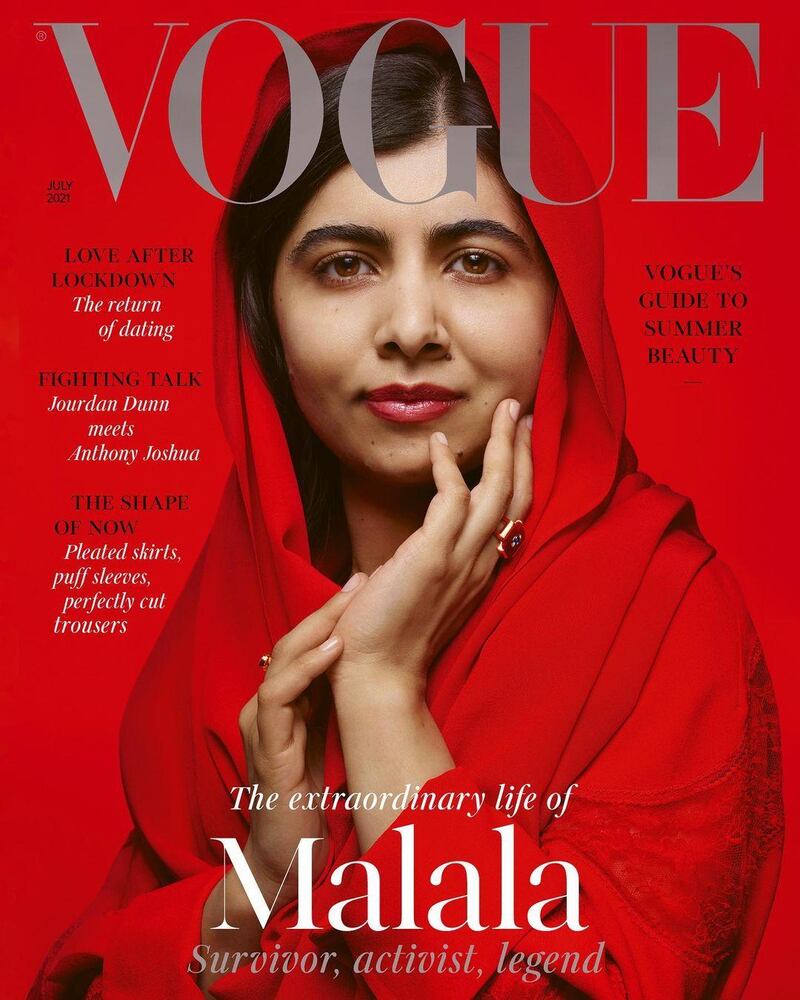 Malala Yousafzai is the July cover star for 'British Vogue'. Instagram / British Vogue