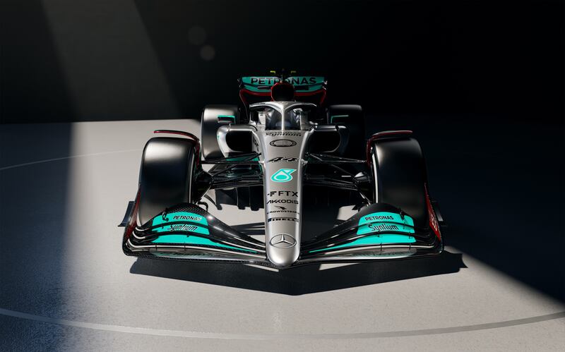Mercedes unveiled the 2022 F1 car at Silverstone. PA