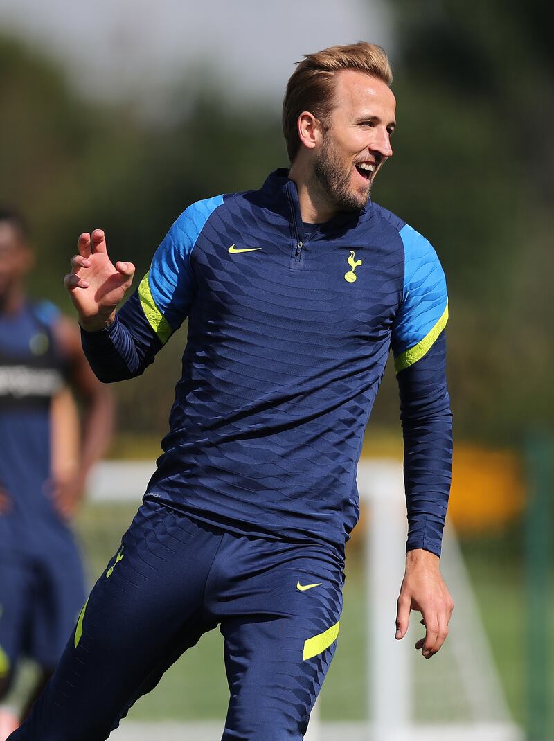 Harry Kane during the Tottenham Hotspur training session in Enfield. Getty