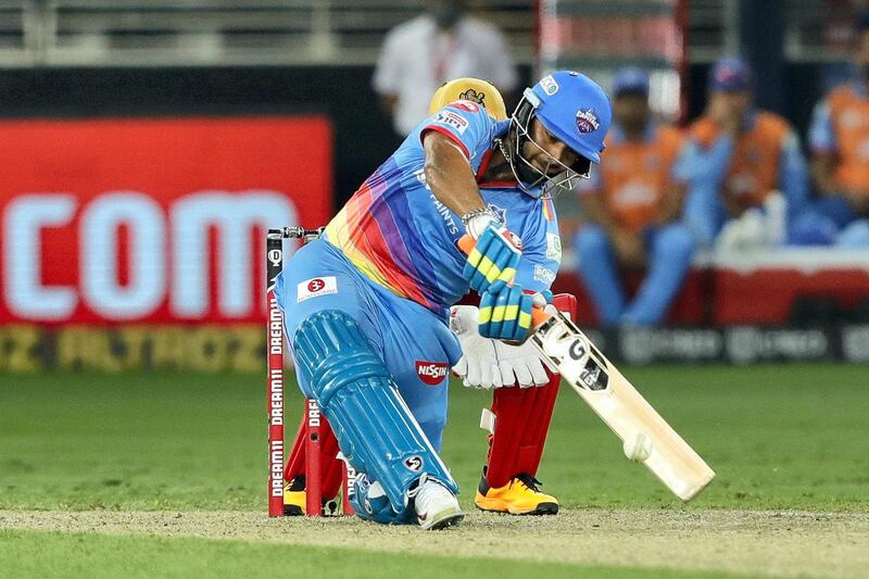 Rishabh Pant of Delhi Capitals batting during match 19 of season 13 of the Dream 11 Indian Premier League (IPL) between the Royal Challengers Bangalore and the 
Delhi Capitals held at the Dubai International Cricket Stadium, Dubai in the United Arab Emirates on the 5th October 2020.  Photo by: Saikat Das  / Sportzpics for BCCI