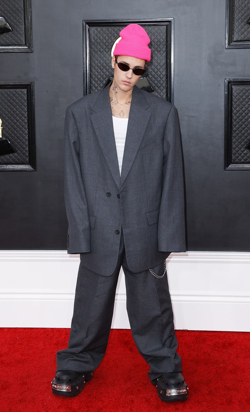 Justin Bieber, wearing an oversized Balenciaga suit. EPA
