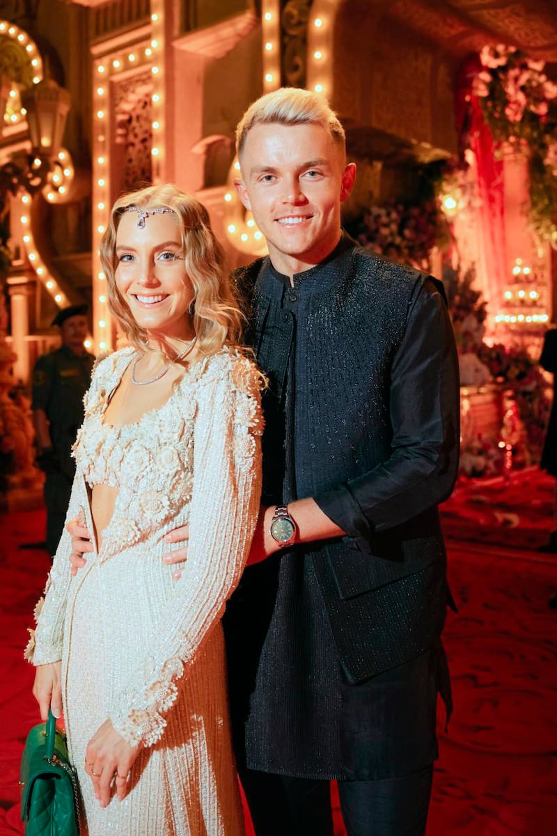 England cricketer Sam Curran and Isabella Grace. Photo: Reliance Industries