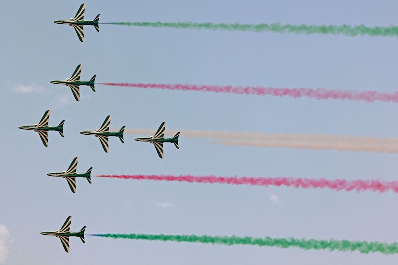 The Saudi Hawks in formation.