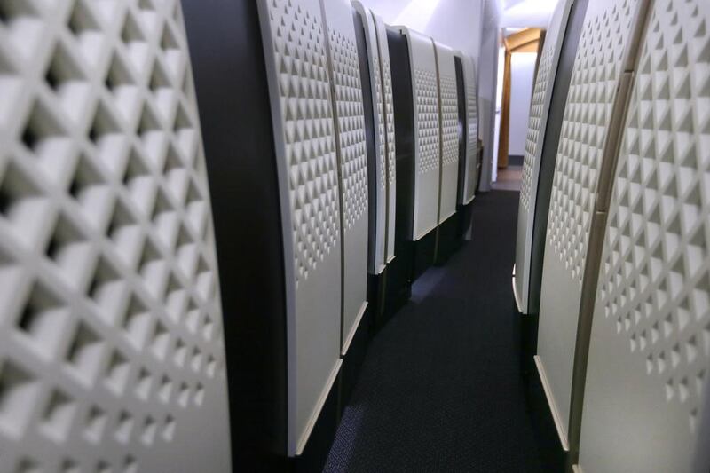 Etihad Airways’ newly designed Boeing B787 fleet will sport a curve in the aisles. Delores Johnson / The National