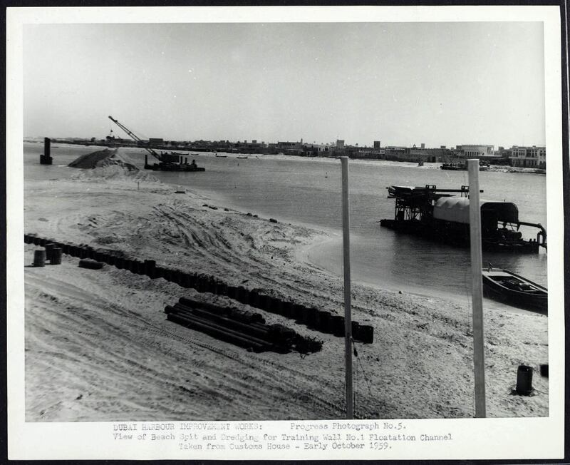 The work also involved dredging to allow large boats to enter. Photo: Arabian Gulf Digital Archive