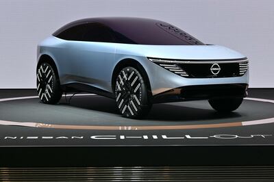 Nissan Motor's EV concept car is displayed at the company's showroom in Yokohama. AFP