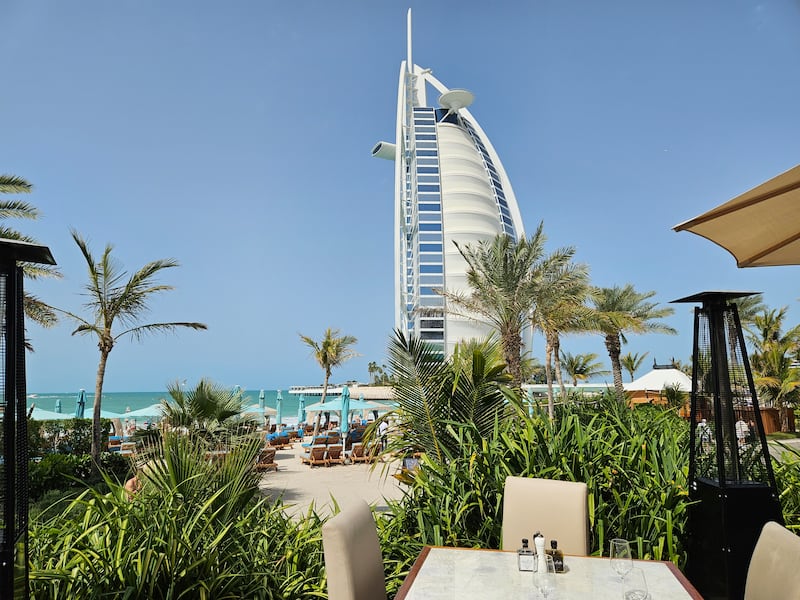 The view from the terrace of Rockfish, a seafood restaurant at Jumeirah Al Naseem. Photo: Katy Gillett / The National