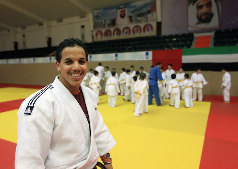 ABU DHABI - UNITED ARAB EMIRATES - 14JULY2012 - Humaid al Derei, black belt, who is representing the UAE in judo at the Olympics after his practice session at Judo Federation,  at the Abu Dhabi Equestrian Club. Ravindranath K / The National