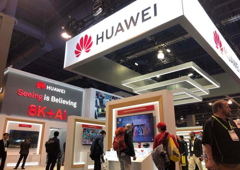LAS VEGAS, UNITED STATES - JANUARY 08: People visit the stand of Huawei featuring '8K + AI' technology during the opening of 2019 Consumer Electronics Show (CES) at the Las Vegas Convention Center on January 8, 2019 in Las Vegas, the United States. The 2019 Consumer Electronics Show is held in Las Vegas on January 8-11. (Photo by Zhang Shuo/China News Service/Visual China Group via Getty Images)