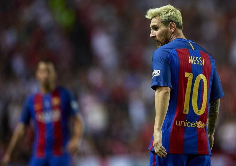 Barcelona's Lionel Messi shown during the Spanish Super Cup last month. Aitor Alcalde / Getty Images / August 14, 2016