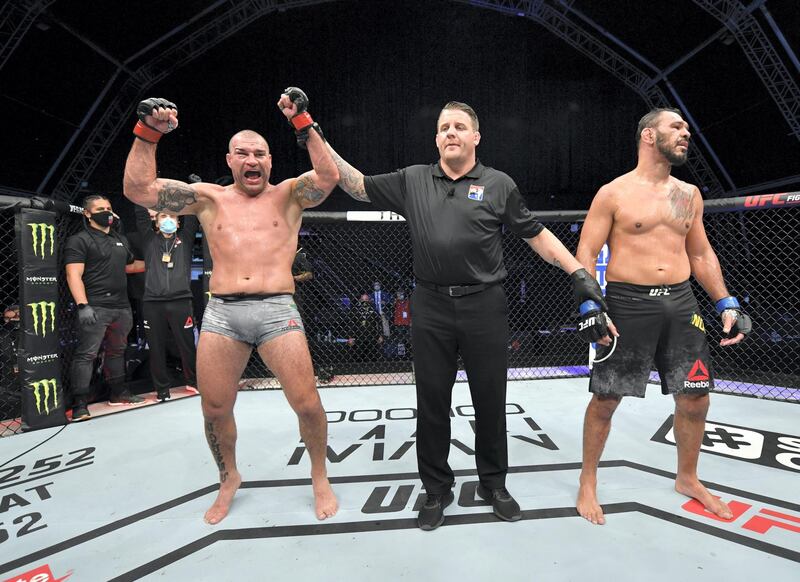 ABU DHABI, UNITED ARAB EMIRATES - JULY 26: Mauricio 'Shogun' Rua of Brazil celebrates after his victory over Antonio Rogerio Nogueira of Brazil in their light heavyweight fight during the UFC Fight Night event inside Flash Forum on UFC Fight Island on July 26, 2020 in Yas Island, Abu Dhabi, United Arab Emirates. (Photo by Jeff Bottari/Zuffa LLC via Getty Images)