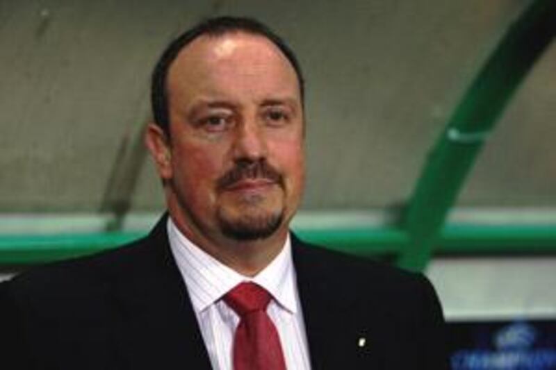 BUDAPEST, HUNGARY - NOVEMBER 24:  Liverpool Manager Rafael Benitez looks on during the UEFA Champions League group E match between Debrecen and Liverpool at the Ferenc Puskas Stadium on November 24, 2009 in Budapest, Hungary.  (Photo by Richard Heathcote/Getty Images) *** Local Caption ***  GYI0059003570.jpg