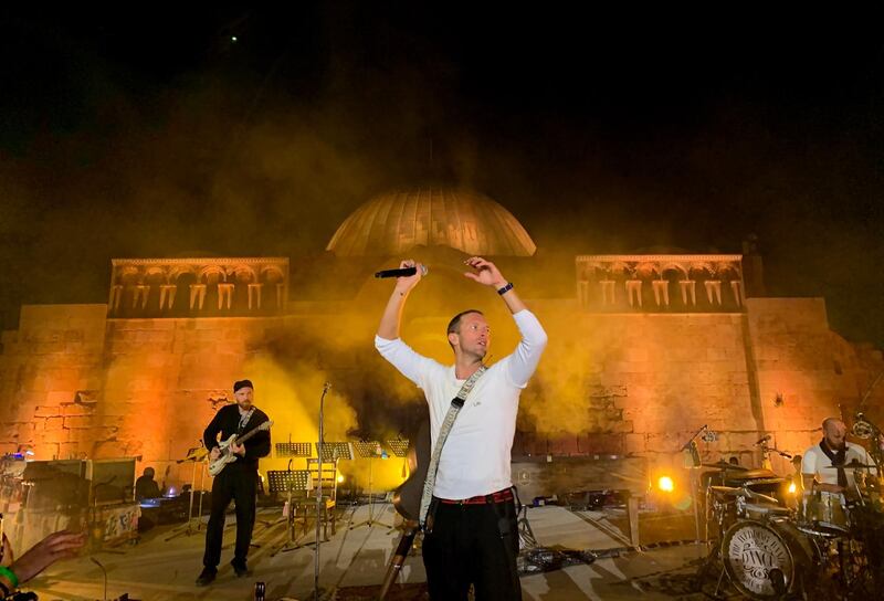 Coldplay perform during a concert at the Citadel.