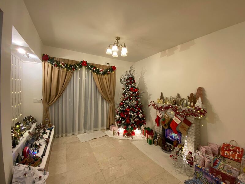 Festive decorations in Abu Dhabi resident Jinna Cabel DeLa Roca's home. Photo: Jinna Cabel DeLa Roca