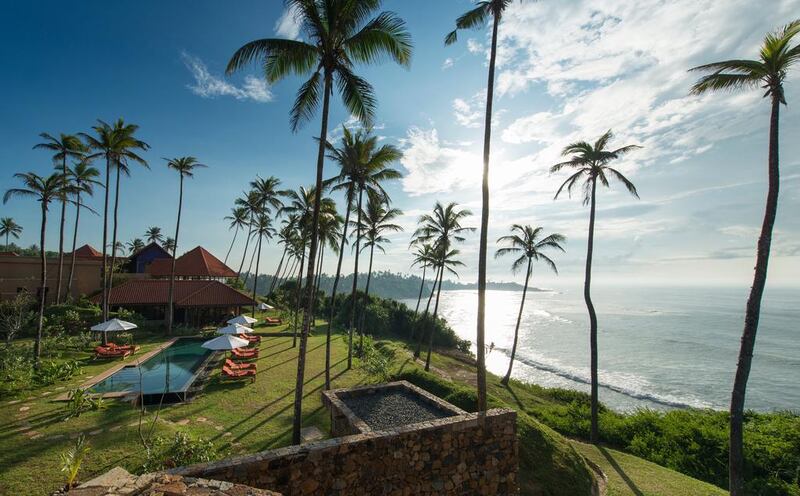 A view over the Bay of Weligama from one of the resort’s residences at Cape Weligama in Sri Lanka. Photo courtesy Sebastian Posingis