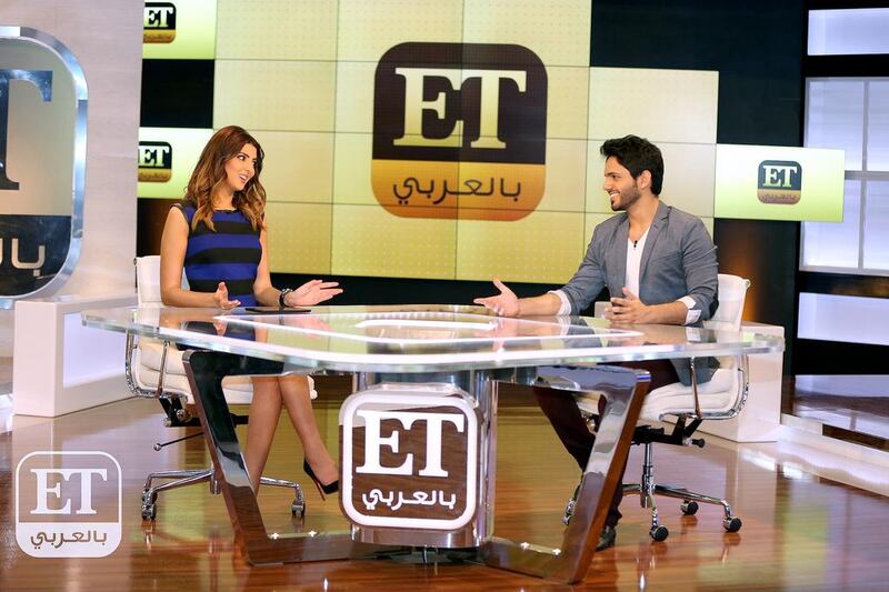 A clip from the entertainment show ET Bil Arabi with Mariam, left, and Badr. Courtesy twofour54