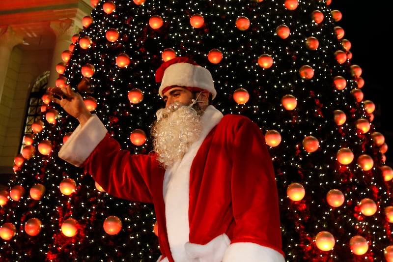 Santa Claus joins the fun at Beirut's Sassine Square. AP Photo