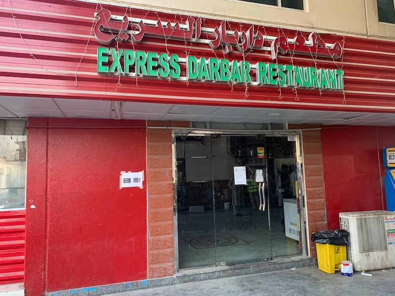 Express Darbar restaurant in Al Mafraq Industrial City. Courtesy: Abu Dhabi Agriculture and Food Safety Authority