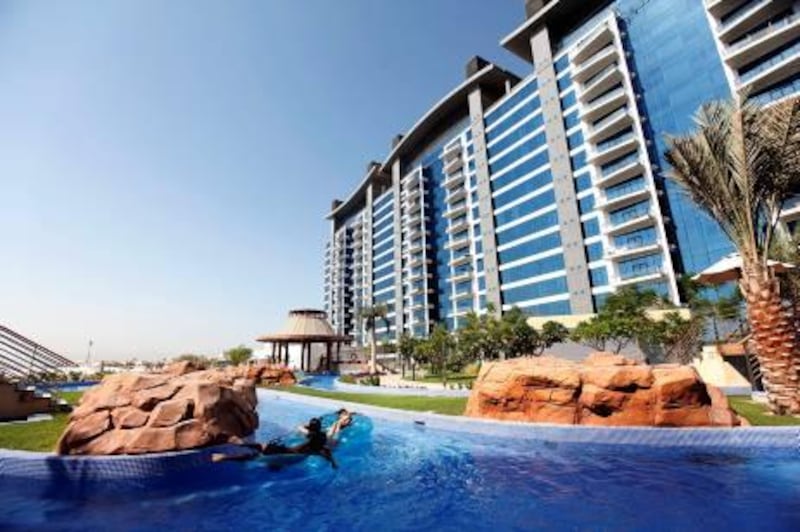 Dubai , United Arab Emirates- October 14, 2011:  Residents of Oceana  Luxury Appartment  at the Palm  Complaint   saying that  the property manager has opened the private pool and beach to Crowds of Hotel Guests and Tourists in Dubai.  ( Satish Kumar / The National ) 