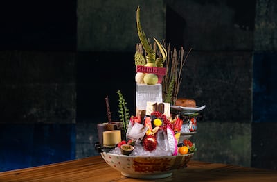 Save room for the Insta-friendly dessert tower served on ice. Photo: Zuma