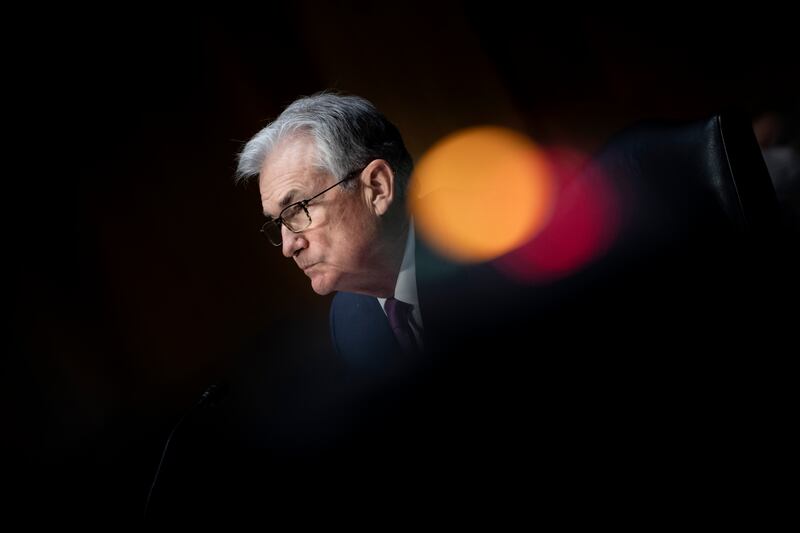 Federal Reserve Board Chairman Jerome Powell listens during his re-nominations hearing before the Senate Banking, Housing and Urban Affairs Committee, earlier this month. The Fed has told investors the ultra-easy conditions it’s created for them in recent years are likely to disappear. AP