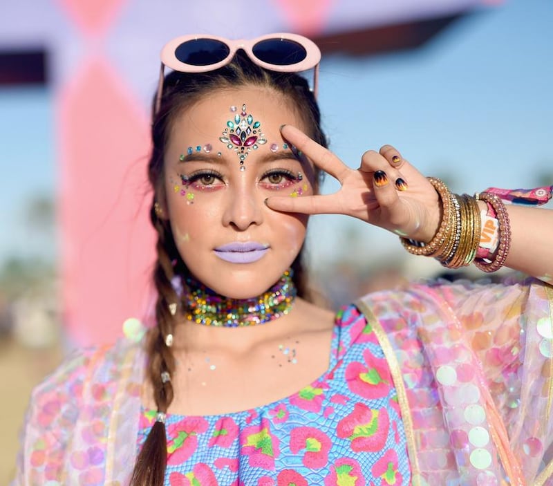 A woman poses at the Coachella Valley music and arts festival in California. Those who wear items of cultural significance – such as Indian bangles and bindis – have faced criticism for cultural appropriation. Photo: Emma McIntyre/Getty Images for Coachella