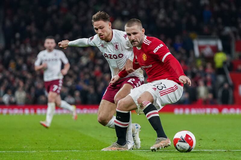 Luke Shaw 6. Strong in the first half. Heavy tackle after Watkins hit the post, then made a brilliant strike on 37 minutes. Yellow card as he blocked Ramsey and another Villa attack. AP Photo