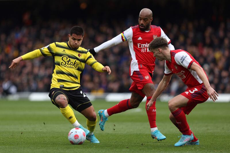 Kieran Tierney - 6: Given run-around by Sissoko ahead of Watford’s equaliser and an unusually quiet game going forward down left flank from Scot. AFP