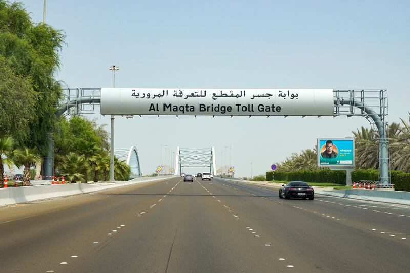 Abu Dhabi, United Arab Emirates, August 7, 2019.   Al Maqta Bridge new toll gate.  AUH going to DXB.
Victor Besa/The National
Section:  UAE Stock Images
Tags:  Magta Bridge, RTA, Toll Gate