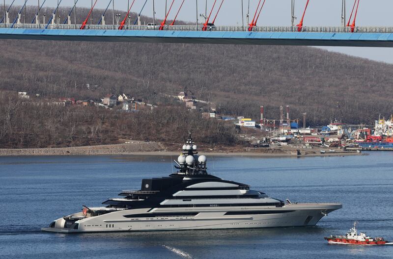 The superyacht Nord, reportedly owned by the sanctioned Russian oligarch Alexei Mordashov. Reuters