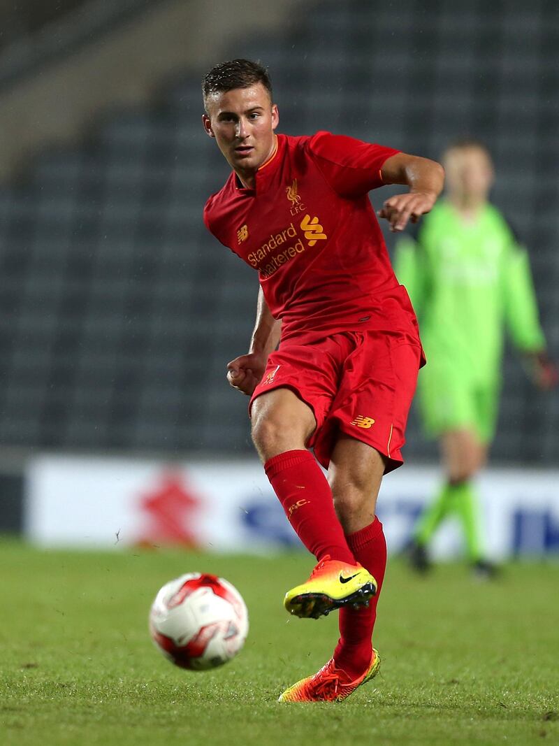 MILTON KEYNES, ENGLAND - AUGUST 01:  Herbie Kane of Liverpool U21 in action during the Pre-Season Friendly match between MK Dons and Liverpool U21 at Stadium mk on August 1, 2016 in Milton Keynes, England.  (Photo by Pete Norton/Getty Images)