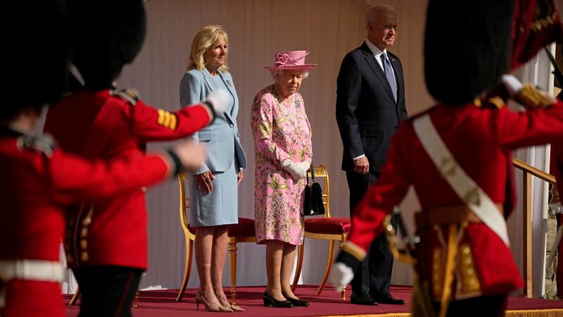 The Bidens with the queen at Windsor Castle. Reuters