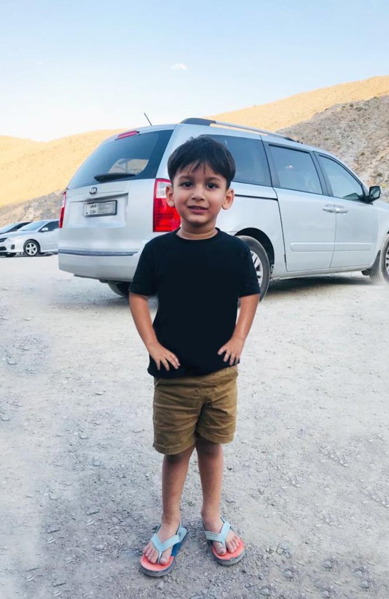 The toddler suffered nothing worse than a few scratches after being missing overnight on Jebel Jais, the UAE's highest peak. Courtesy RAK Police