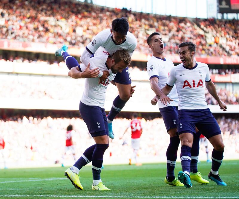 Tottenham Hotspur's Harry Kane scores their second goal from the penalty spot. EPA