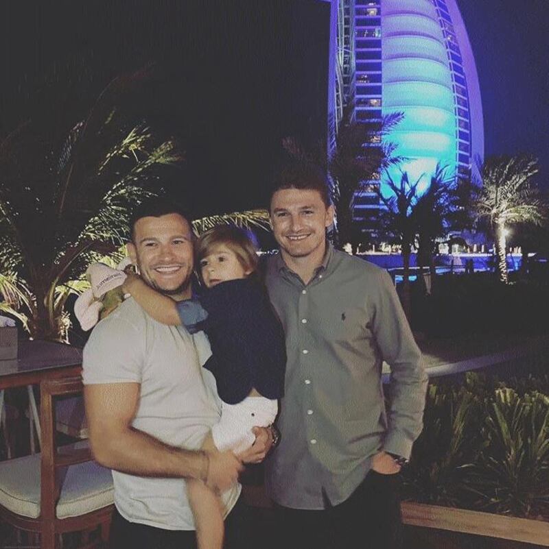 England rugby star, Danny Care, caught up with fellow rugby pro, Beauden Barrett at Jumeirah Al Naseem. "A good a bloke off the pitch as he is on it. Blake will thank me for this in a few years," Care wrote in his Instagram caption. Instagram / Danny Care