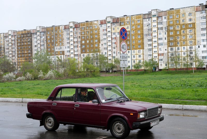 A "Lada" car, a brand well known during the communist era of former URSS drives in Tiraspol, the main city of Transdniestr separatist republic of Moldova April 16, 2014. Ukrainian Minister of foreign Affairs, Andrii Dechtchytsia, said was "very concerned" by Transnistria breakaway pro-Russian entity in Moldova, while Moscow has to proceed to the annexation of Crimea to Russia.  "The situation in Transnistria is a major concern, not only for Ukraine, not only for Moldova" stated Mr. Dechtchytsia during a press conference in the Brussels Forum of the German Marshall Fund. Transnistria, a small strip of land of 500,000 inhabitants in eastern Moldova, has won the support of Russia, a short war of independence after the collapse of the USSR in 1991. It is not recognized by the international community. AFP PHOTO DANIEL MIHAILESCU / AFP PHOTO / DANIEL MIHAILESCU