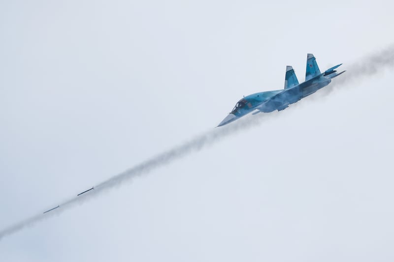 A Russian Sukhoi Su-34 fighter-bomber, a number of which have been shot down in Ukraine in the past month. Reuters