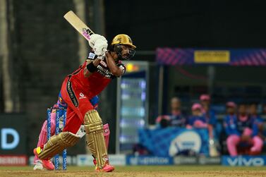 Devdutt Padikkal of Royal Challengers Bangalore  plays a shot during match 16 of the Vivo Indian Premier League 2021 between the Royal Challengers Bangalore and the Rajasthan Royals held at the Wankhede Stadium Mumbai on the 22nd April 2021.

Photo by Rahul Gulati/ Sportzpics for IPL