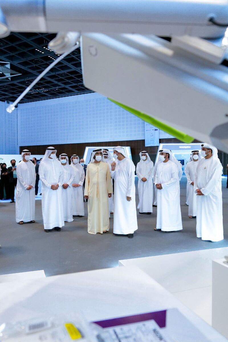 Sheikh Mohammed and government officials tour the exhibition.