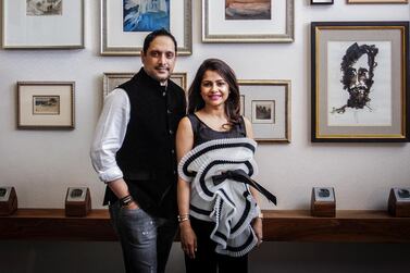 Rajeeb and Nadia Samdani at their home in Dhaka, Bangladesh 