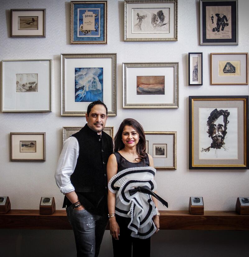 Rajeeb and Nadia Samdani at their home in Dhaka, Bangladesh 