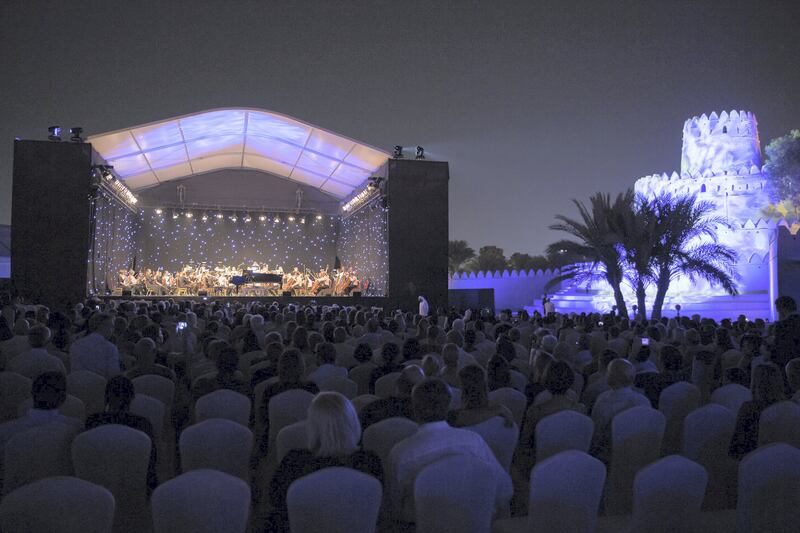 Marking the opening of the 7th edition of Abu Dhabi Classics, Sheikh Saeed Bin Tahnoon Al Nahyan attended last night Lucerne Symphony Orchestra’s first concert in Al Jahili Fort in Al Ain, along with other dignitaries. Courtesy Four Communications