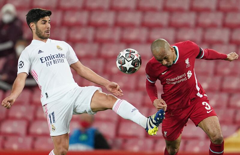 Fabinho - 7. The Brazilian was much better than in the first leg. He ensured his side had the advantage in midfield and protected the defence. AP