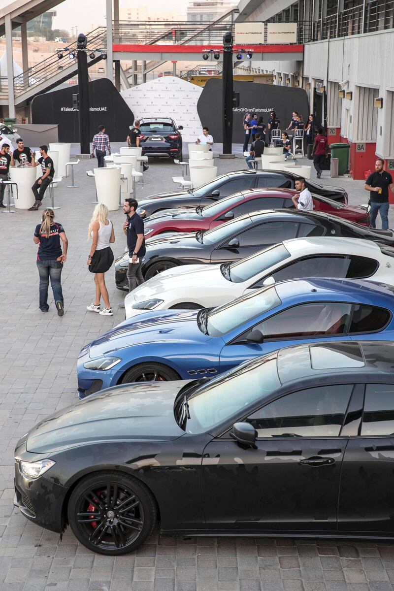 DUBAI, UNITED ARAB EMIRATES. 25 October 2017. Maserati Owners Club meet up event at the Dubai Autodrome (Photo: Antonie Robertson/The National) Journalist: Adam Workman. Section: Motoring.